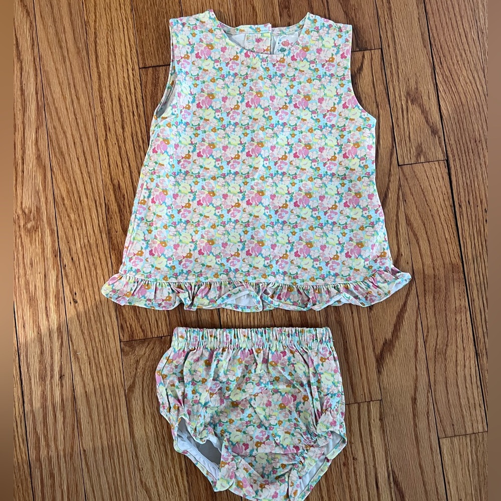 Stitchy Fish just keep blooming diaper set